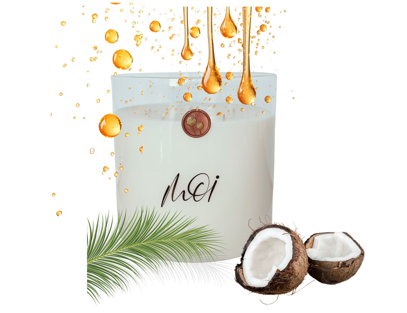 MOI Sine large premium unscented coconut wax candle