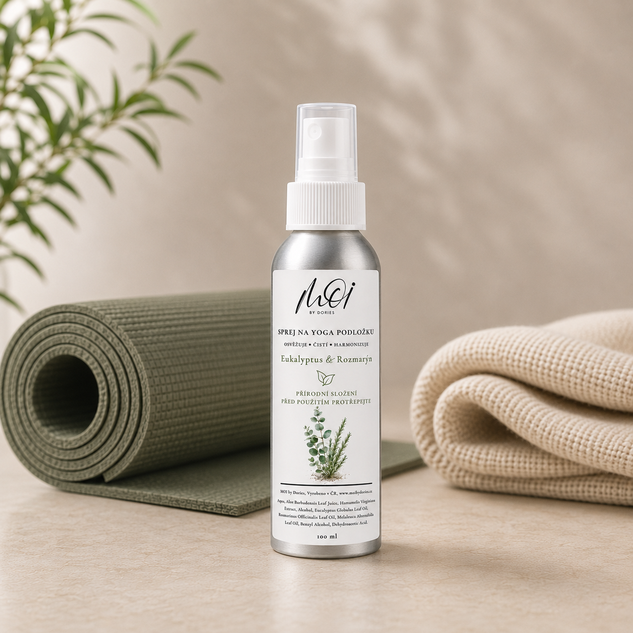 Sprej na Yoga podložku - Eukalyptus & Rozmarýn